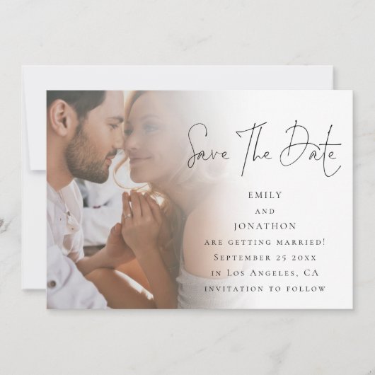 Save The Date Script Moderne Photo QR Code Mariage Enregistrer L (Devant)