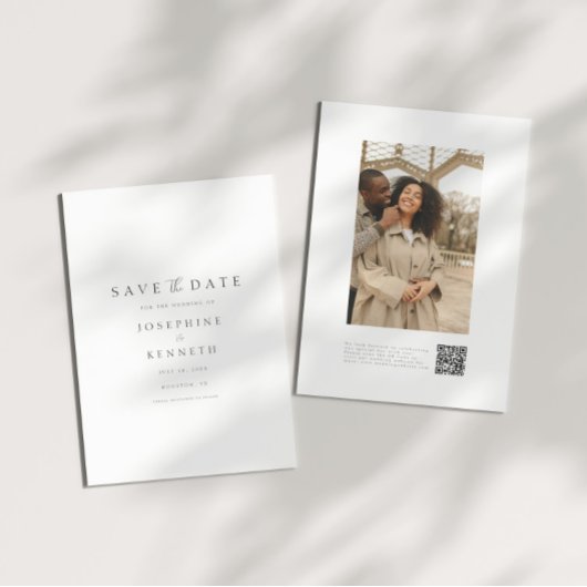 Save The Date Script moderne QR Code photo mariage Enregistrer l