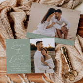 Save The Date Script moderne Sage Green 2 Photo
