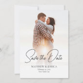 Save The Date Script moderne Simple 2 Photo Mariage QR Code (Devant)