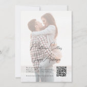 Save The Date Script moderne Simple 2 Photo Mariage QR Code (Dos)