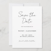 Save The Date Script moderne simple blanc (Devant)