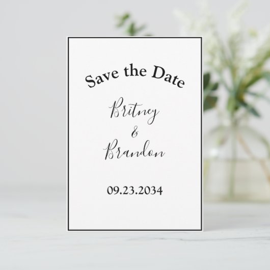 Save The Date Script moderne simple stylé minimaliste (Debout devant)