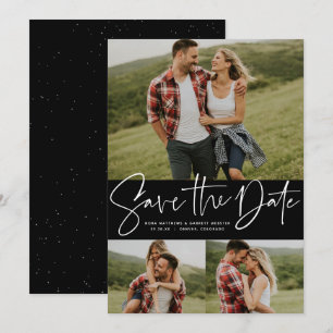Save The Date Script moderne tendance trois photo
