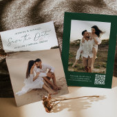 Save The Date Script moderne vert QR Code 2 Photo