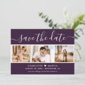 Save The Date Script moderne violet Mariage 4 photo (Debout devant)
