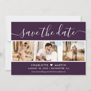 Save The Date Script moderne violet Mariage 4 photo