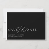 Save The Date Script noir & blanc moderne et élégant (Devant)