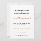 Save The Date Script or Rose simple moderne C'est en train de se (Dos)
