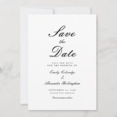 Save The Date Script Orné Noir Blanc Formel Enregistrer La Date (Devant)