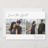 Save The Date Script Penned | Moderne Elegant Deux Photo (Devant)
