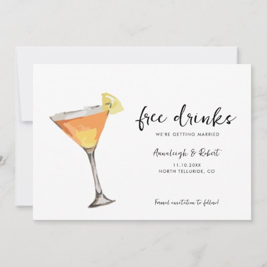 Save The Date Script photo Couple Cute Mariage minimaliste (Devant)