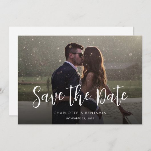 Save The Date Script photo Mariage moderne (Devant / Derrière)