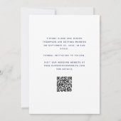 Save The Date Script Photo Minimal Code QR Bleu Nuit (Dos)