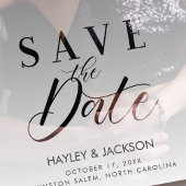 Save The Date Script photo personnalisé Mariage de transparence 