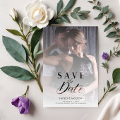 Save The Date Script photo personnalisé Mariage de transparence 