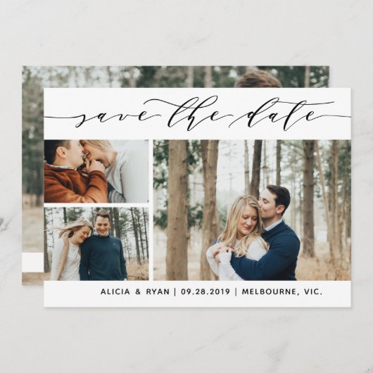 Save The Date Script plusieurs photos enregistrer la date (Devant / Derrière)