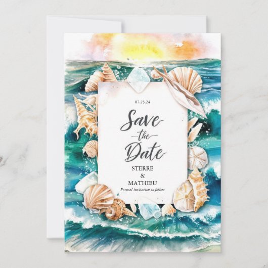 Save The Date Script Rustic Beach Wedding (Devant)