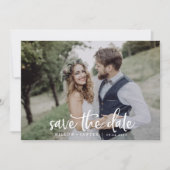 Save The Date Script Rustique Horizontal Dark Photo Enregistrer  (Devant)