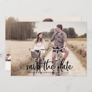 Save The Date Script Rustique Horizontal Lumière Photo Enregistr
