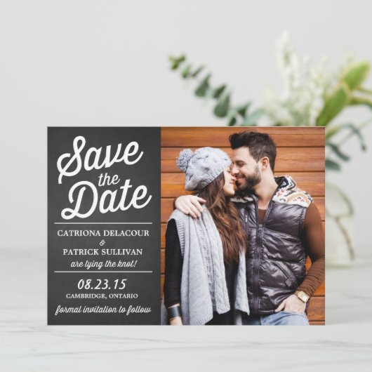 Save The Date Script rustique rétro | Enregistrer l'annonce de d (Debout devant)