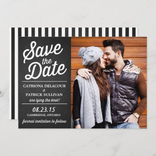 Save The Date Script rustique rétro | Enregistrer l'annonce de d (Devant / Derrière)