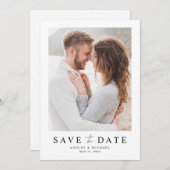 Save The Date Script simple élégant Mariage photo moderne (Devant / Derrière)
