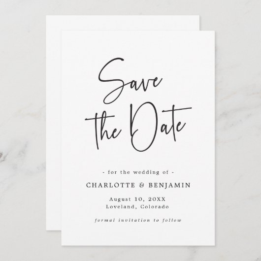 Save The Date Script simple Enregistrer la date (Devant / Derrière)