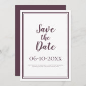 Save The Date Script Simple Enregistrer La Date Mariage Classiqu (Devant / Derrière)