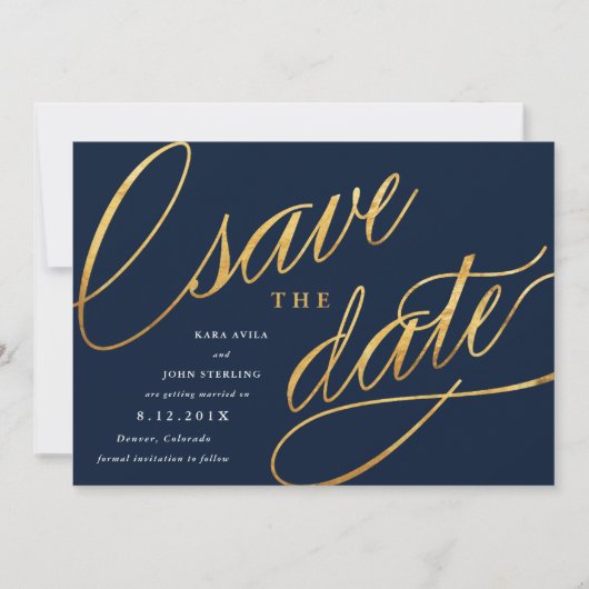 Save The Date Script simple Enregistrer les dates | Marine Blue  (Devant)