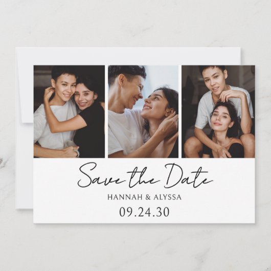 Save The Date Script simple et élégant photo LGBTQ (Devant)