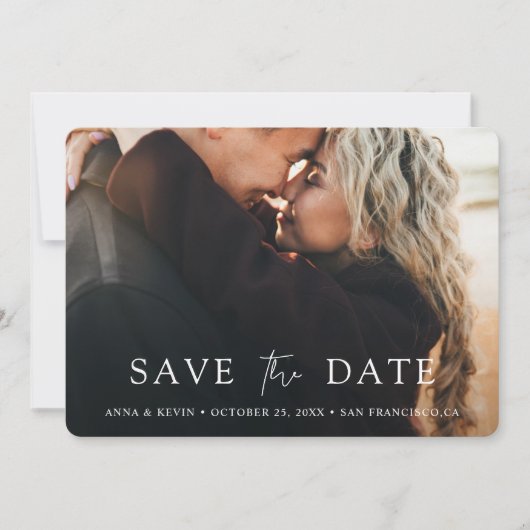 Save The Date Script simple et moderne Mariage photo (Devant)