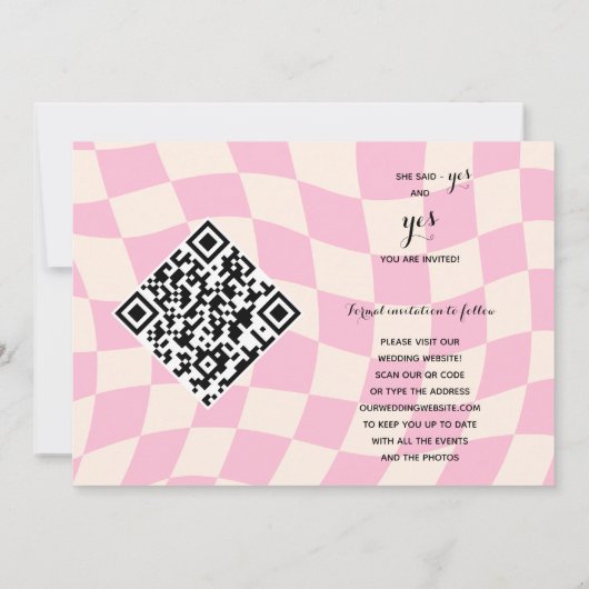 Save The Date Script Simple Moderne 6 Photo QR CODE Enregistrer  (Dos)