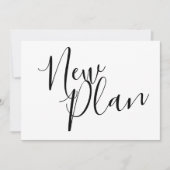 Save The Date Script simple noir et blanc Nouveau plan reporté (Devant)