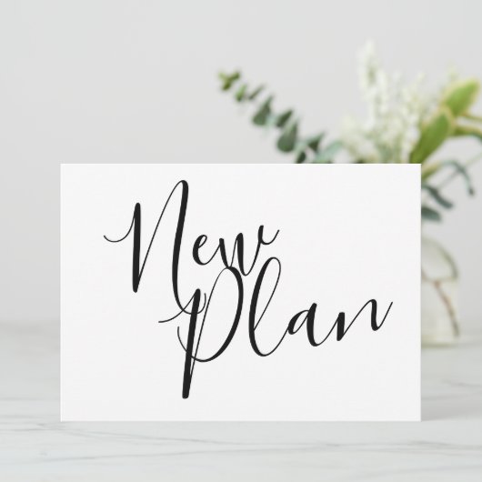 Save The Date Script simple noir et blanc Nouveau plan reporté (Debout devant)