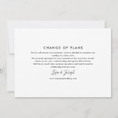Save The Date Script simple noir et blanc Nouveau plan reporté (Dos)