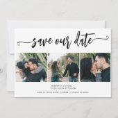 Save The Date Script tendance 3 photo mariage moderne (Devant)