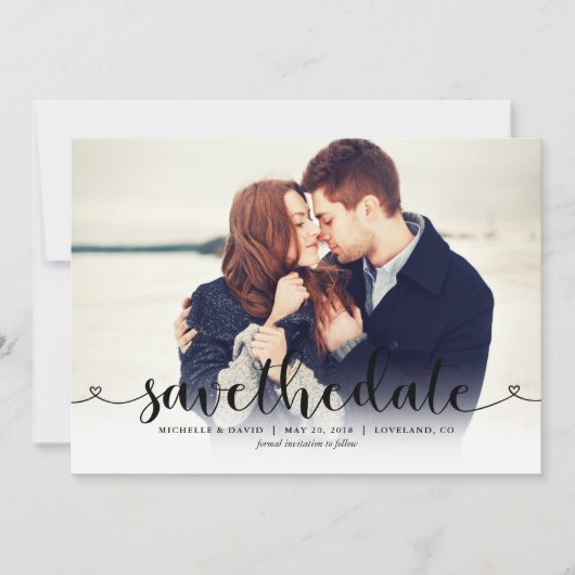 Save The Date Script tendance photo mariage Enregistrer la date (Devant)