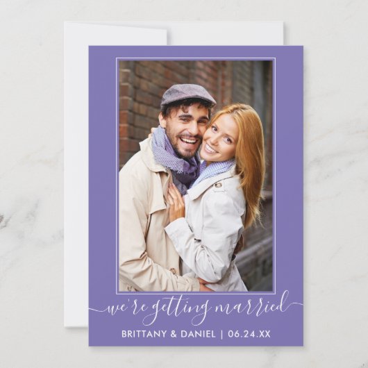 Save The Date Script tendance Se marier Periwinkle (Devant)