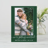 Save The Date Script tendance Se marier vert forêt (Debout devant)