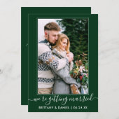 Save The Date Script tendance Se marier vert forêt (Devant / Derrière)