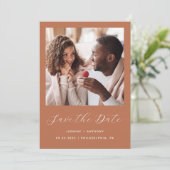 Save The Date Script Terracotta Minimal 2 Photos (Debout devant)