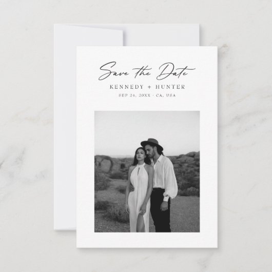 Save The Date Script Ultra Modern Minimal Photo Wedding (Devant)
