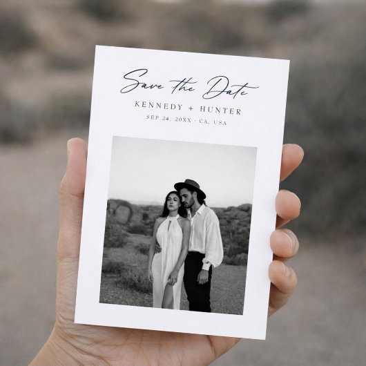 Save The Date Script Ultra Modern Minimal Photo Wedding