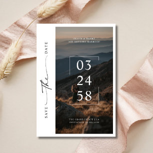Save The Date Script Whimsy moderne Romantique Photo Budget Mari