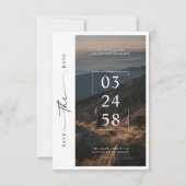 Save The Date Script Whimsy moderne Romantique Photo Budget Mari (Devant)
