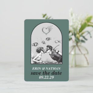 Save The Date Scuba Couple Enregistrer la date