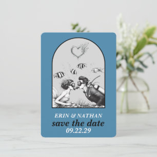 Save The Date Scuba Couple Enregistrer la date