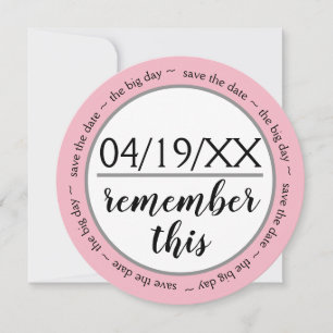 Save The Date Se souvenir de ce rose - Enregistrer la date