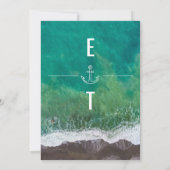 Save The Date Sea Ocean Shore Beach Ancre nautique Monogramme (Dos)